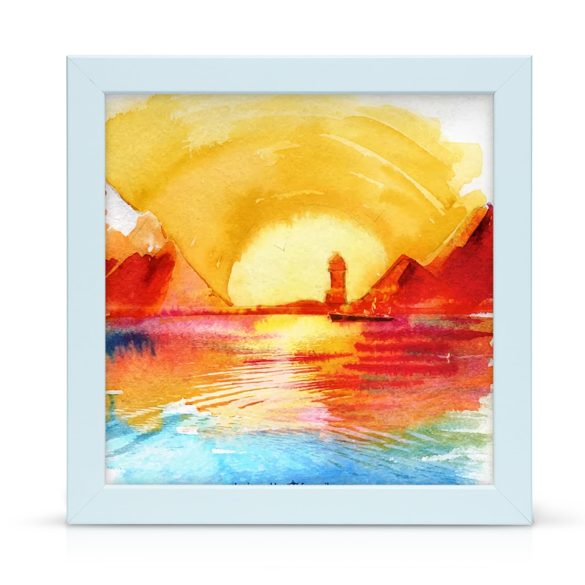 50x50cm White wooden effect Photo / Picture frame Wall Mountable with acrylic display