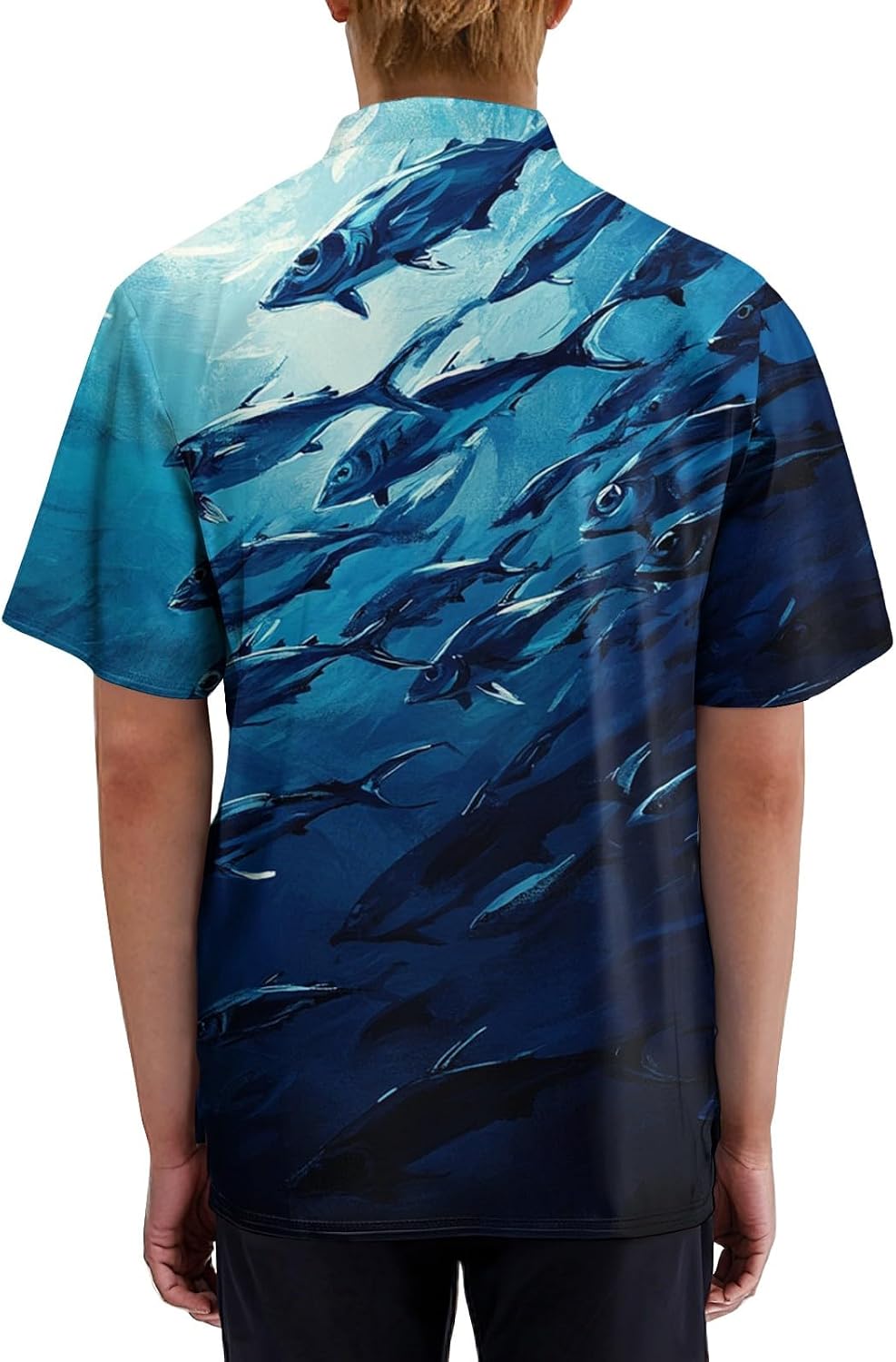 Men's Scrubs Top Printed Short Sleeve Athletic Fit Work Uniform Shirt with Pockets