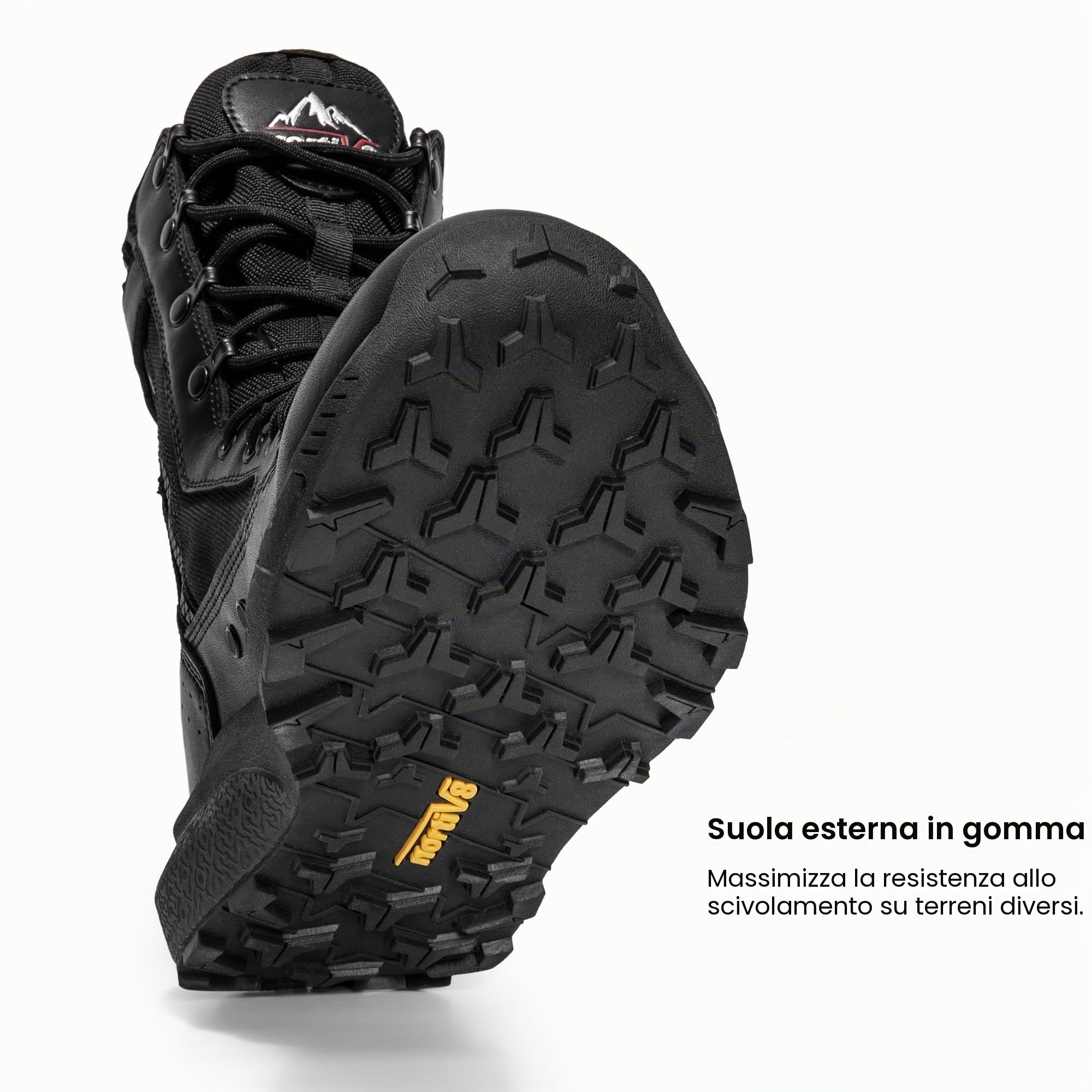 NORTIV 8 Stivali Militari da Uomo Stivali da Combattimento Traspiranti con Cerniera Stivali da Combattimento Tattici di Sicurezza Scarpe da Trekking all'aperto