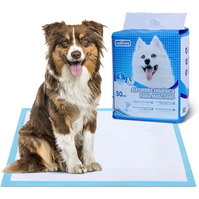 Nobleza 50Pz Empapadores Perros Alfombrilla higiénica de Entrenamiento para Perros. Ultraabsorbente 90x60cm