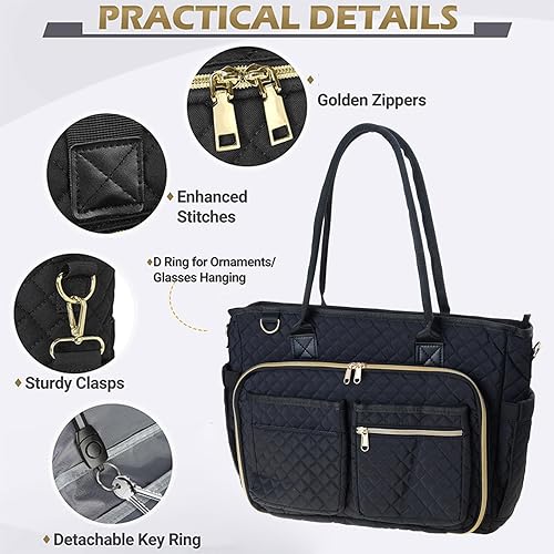 Miniatura 7 de Teacher Toted Laptop Bag with Cup Holder,Nurse Bags Professional Briefcases Business Computer Purses Handbag