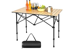 Camping Roll-up Table: Lightweight Aluminum for 4, Perfect for Outdoor BBQs, Picnics, and Gatherings