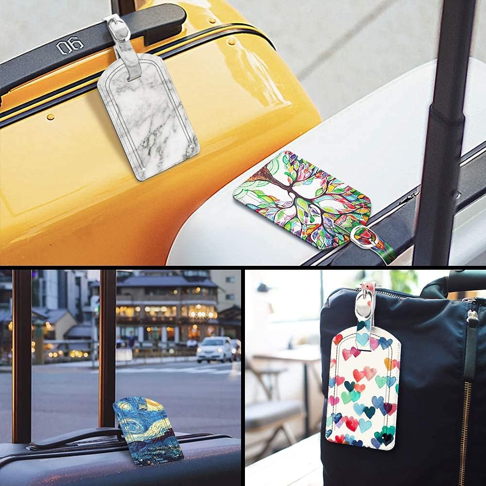 Passport Cover & 2Pcs Luggage Tag Set - Fintie Travel Passport Organizer Holder with 2 Pcs Bag Suitcase Name ID Labels, Starry Night : Clothing, Shoes & Jewelry