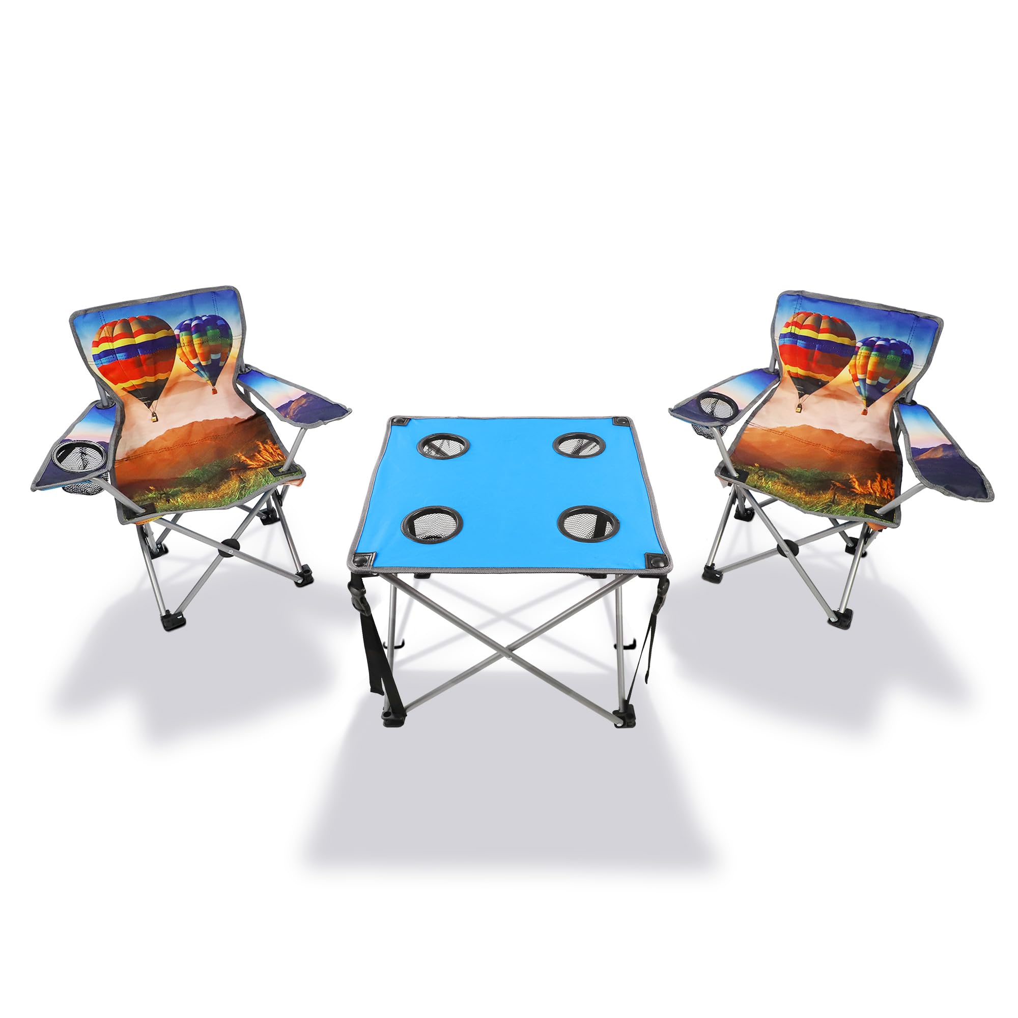 Camping Chairs Set with Table Folding Lawn Chairs Portable Camp Table Outdoor Picnic Table and Chair Set for Boys Girls