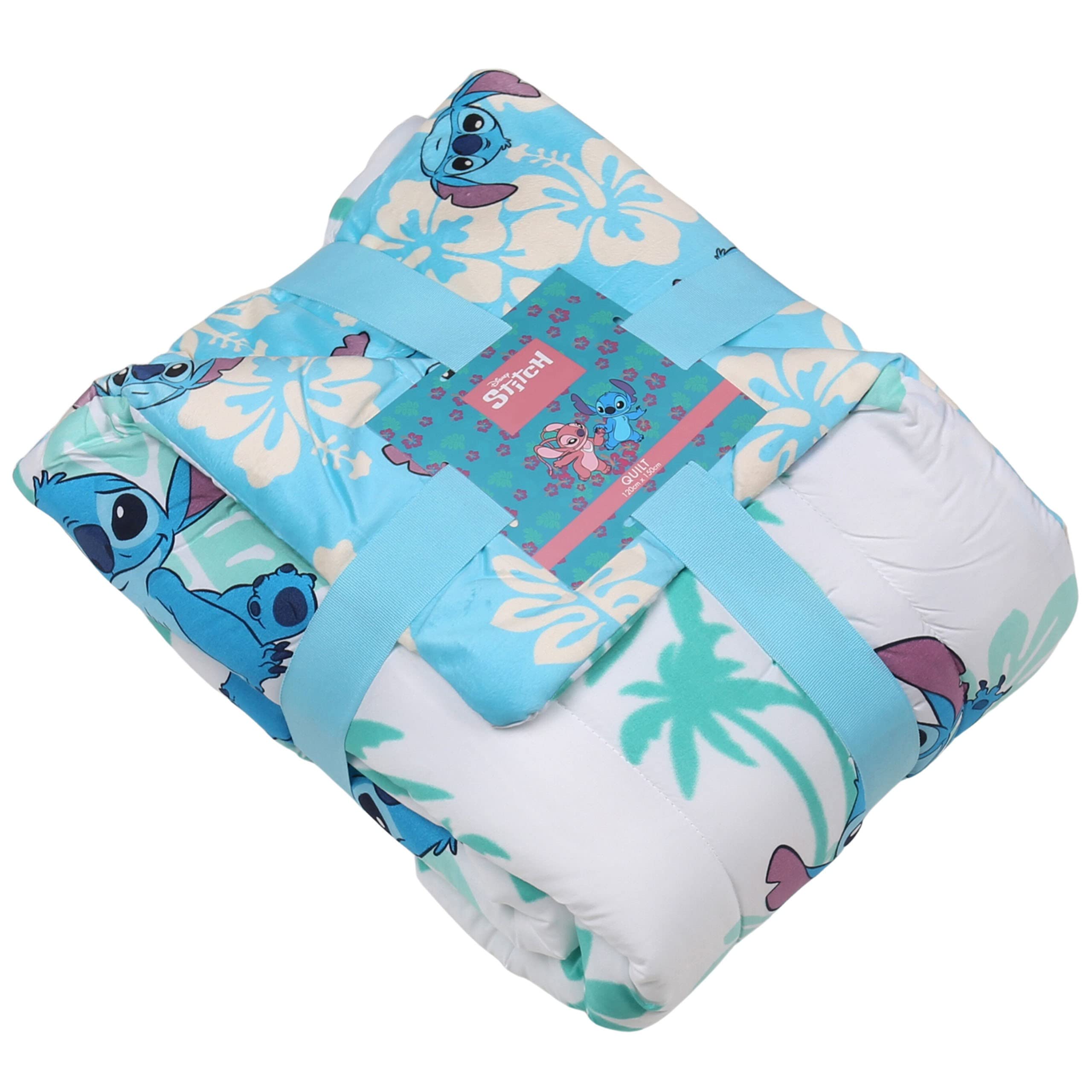 Stitch Disney Couette enfant, couette bleue et blanche 120x150cm, OEKO-TEX