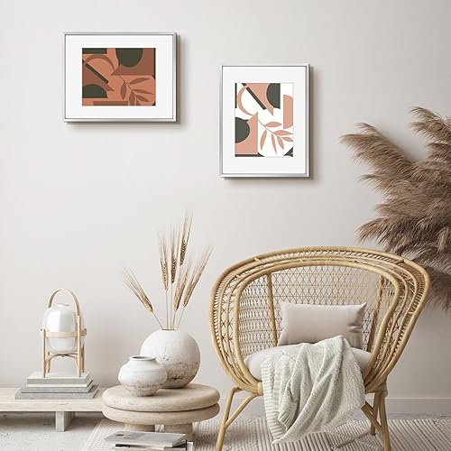 Vista 171 de Frametory - Colección de marcos de metal para fotos, marco de aluminio para fotos con alfombrilla de color marfil y cristal real Dorado