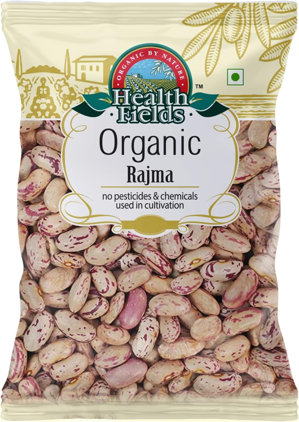 Health Fields Organic Unpolished Chitra Rajma/Kidney Beans - Vegan, No Additives, Easy to Digest, 1 KG
