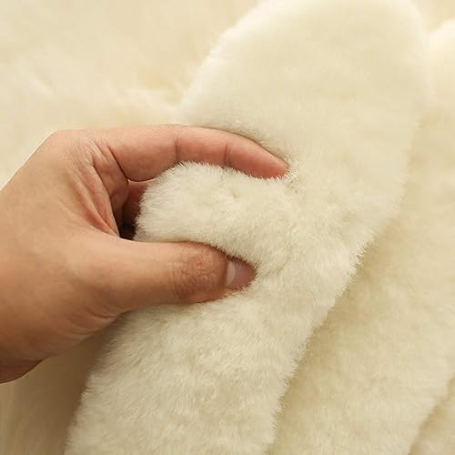 Miniatura 2 de Plantillas de piel de oveja australiana,Plantilla de lana gruesa y cálida,Plantilla de repuesto para hombres y mujeres, Beige