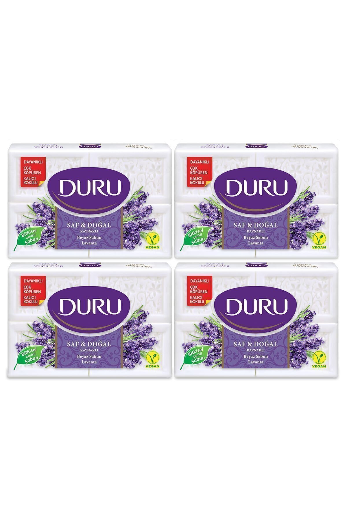 Duru Saf & Doğal Kaynaklı Lavanta 16 Adet Beyaz Kalıp Sabun 4X600Gr