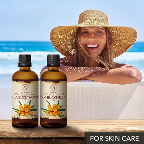 Miniatura 9 de Aceite de espino amarillo (paquete de 2 unidades de 2 x 3.4 onzas) de 6.8 onzas, prensado en frío, puro y natural, hippophae rhamnoides, aceite