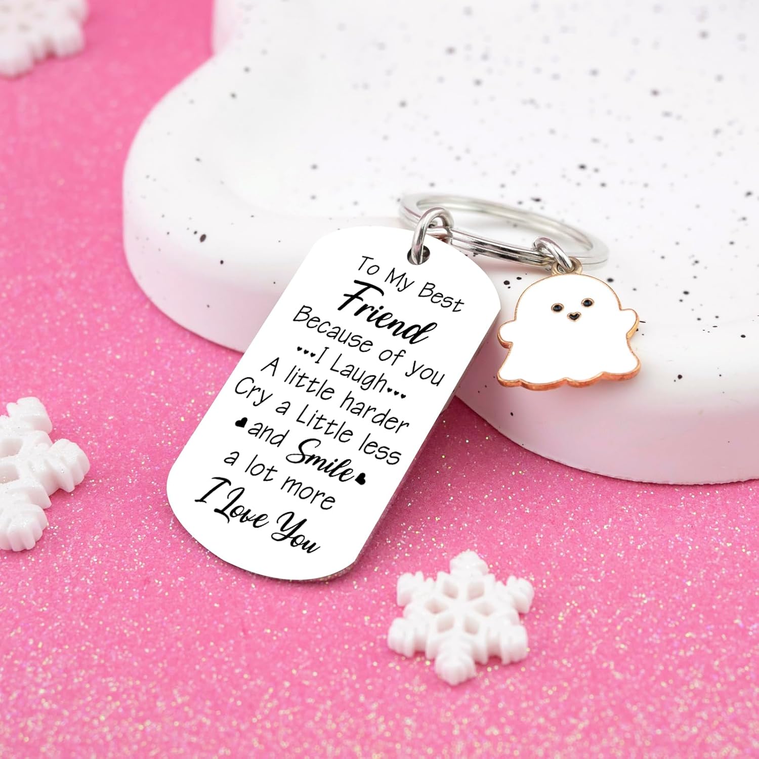 Galentines Keychains Best Friend Keychain for Women Girls Galentines Gifts for Friends - Image 3