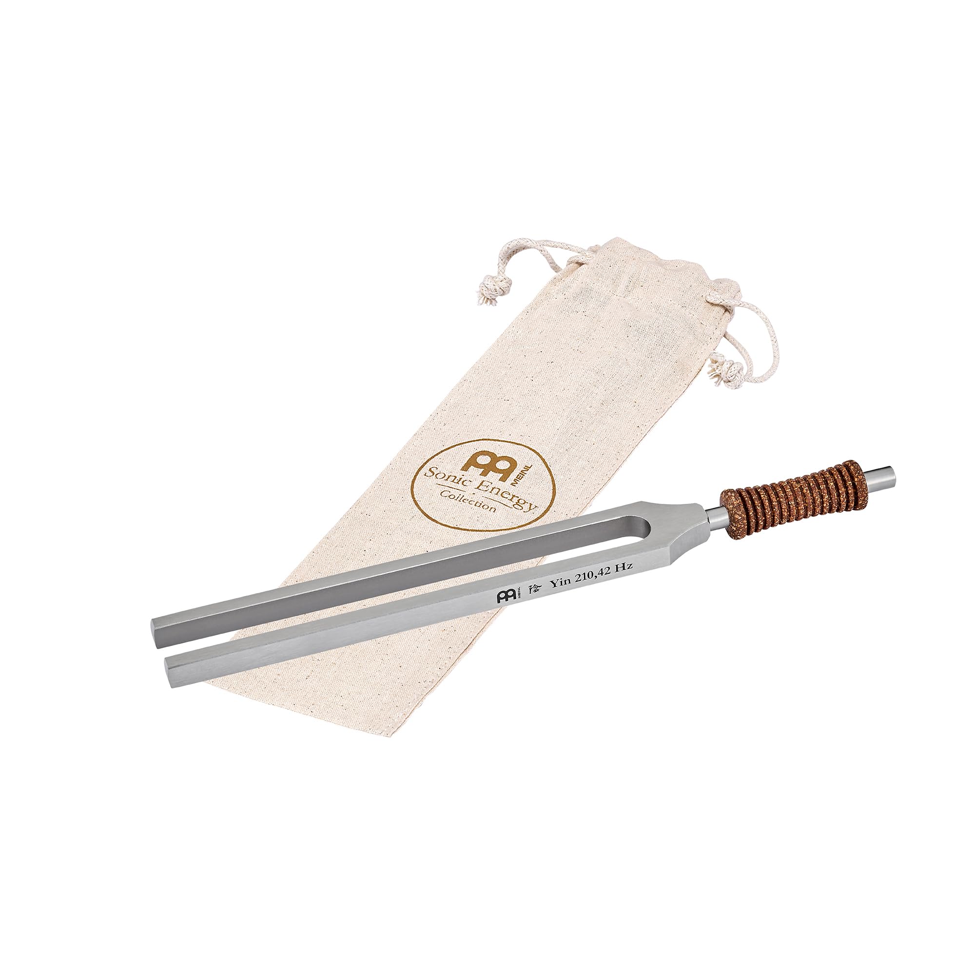 Sonic Energy Yin & Yang Therapie Stimmgabel Set + Ständer (TTF-TCM-YYSET) | 2-teilig, TCM, inkl. Hülle und Holzhalter, vernickelter Stahl, Korkgriff