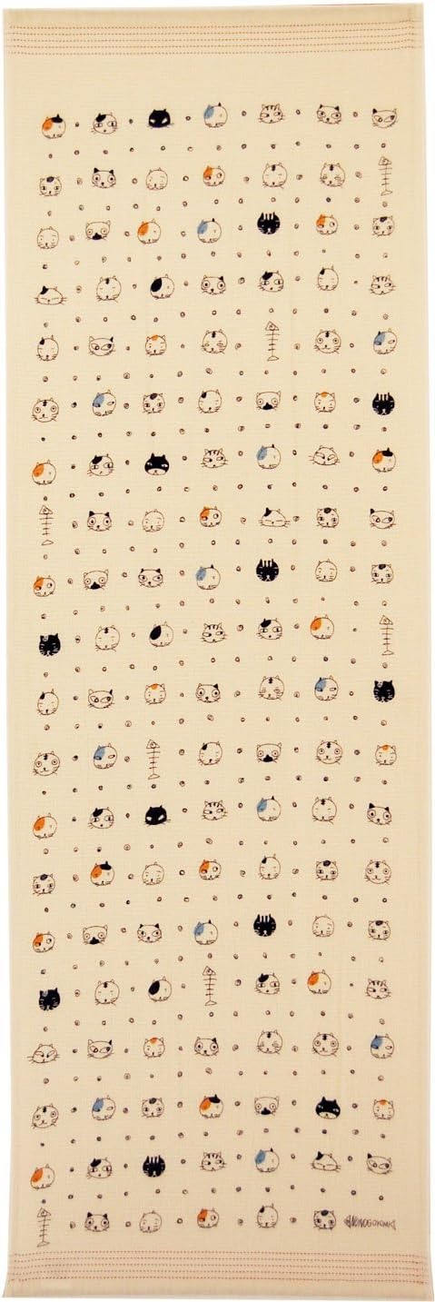 Imabari from towel towel cloth calendar-cat sand beige 33 x 100 cm 36482