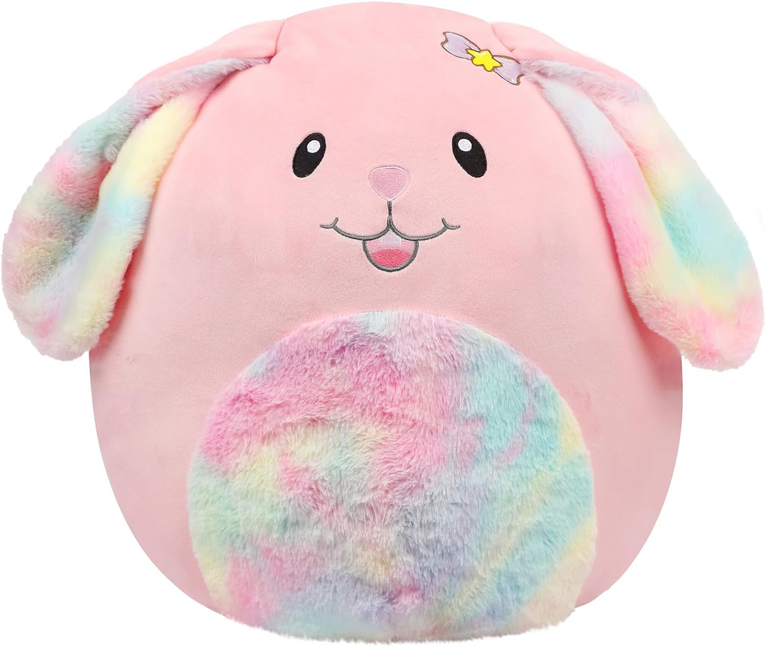 20-Inch Bunny Large Rabbit Plush Pillow with Rainbow Belly Soft Jumbo Bunny Plush Toy Giant Cute Hugging Stuffed Animal Birthday Easter Gifts for Kids Adults