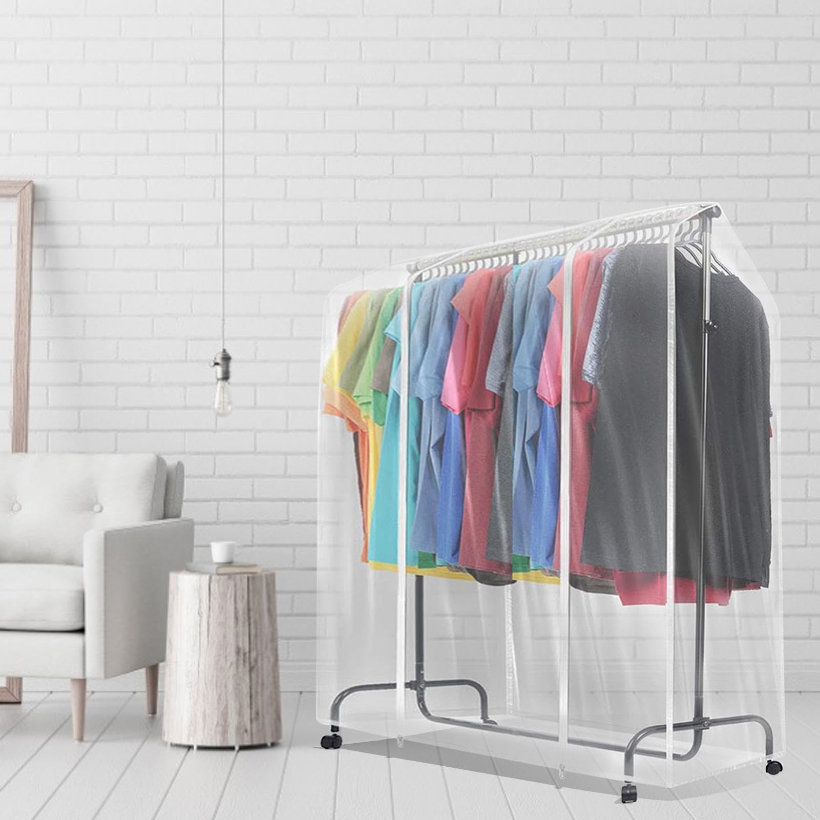 Housse Penderie Transparente PEVA 80x50x120 Cm - Protection Anti-poussière Et Humidité Avec Fermeture éclair