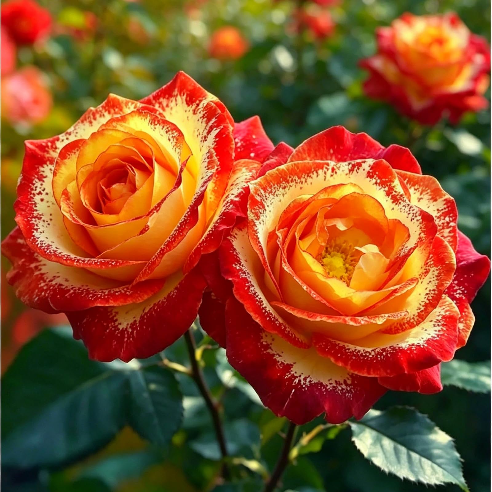Fast Growing Rainbow Rose Plants for Beautiful Garden Displays-1 Root-Color-G