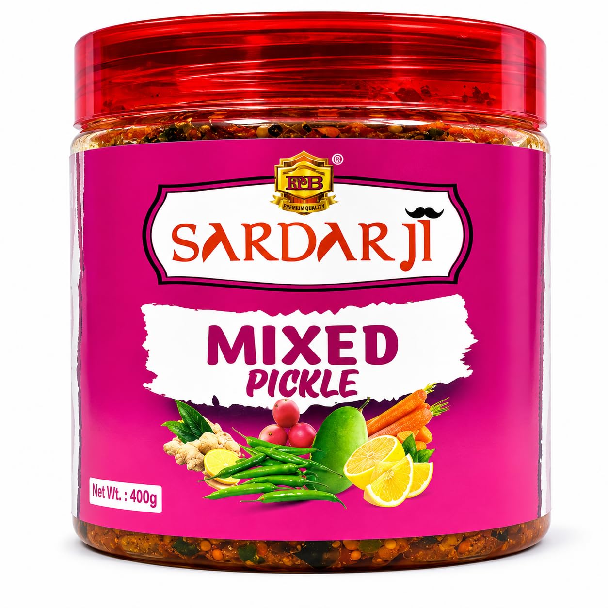 Sardarji Homemade Style Mixed Pickle 400g | Mango, Lemon, Carrot & Green Chilli Achar | Handmade Traditional Recipe-image-47