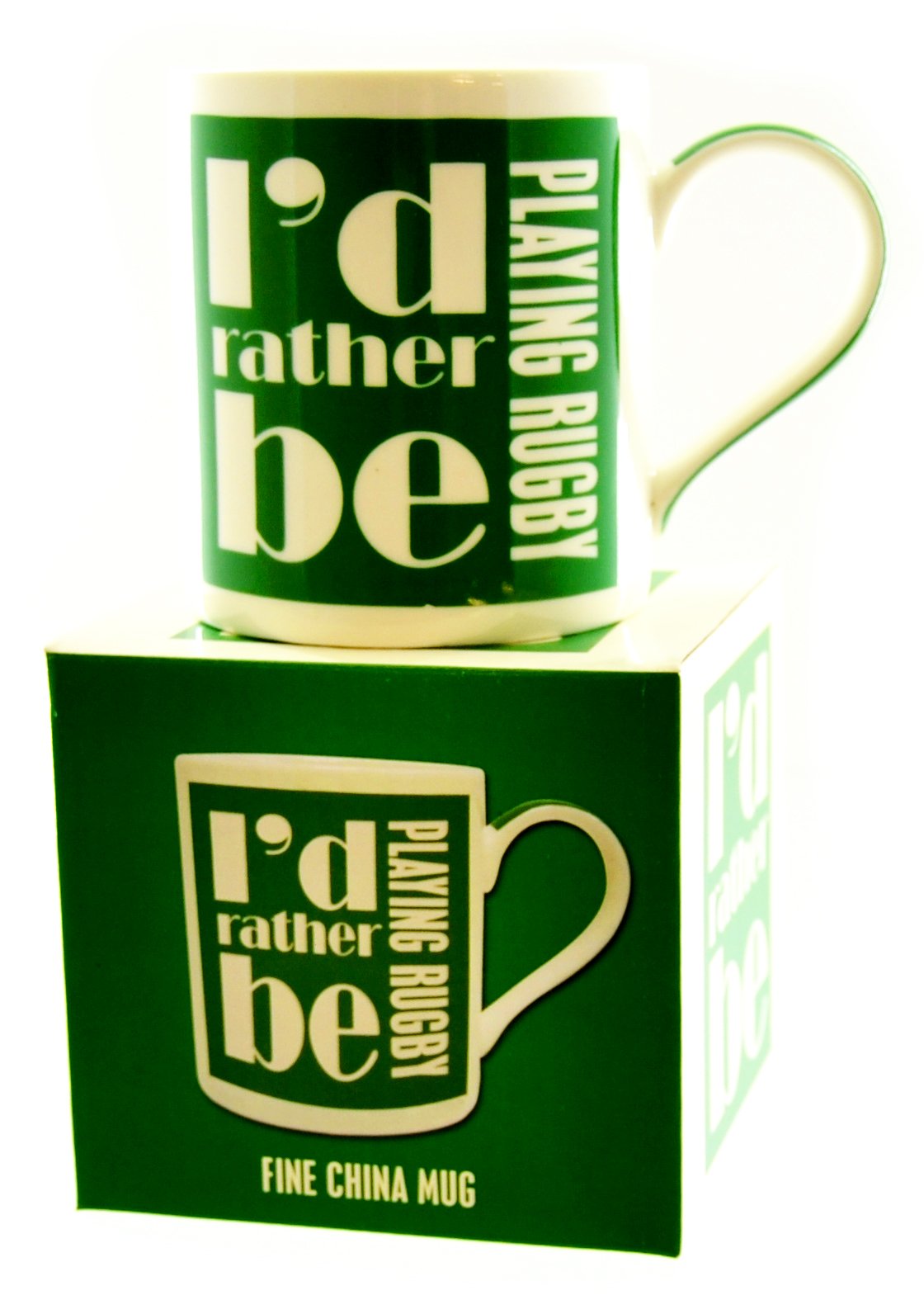 Lesser & Pavey I'd Rather Be Playing Rugby Fine China Mug In A Gift Box