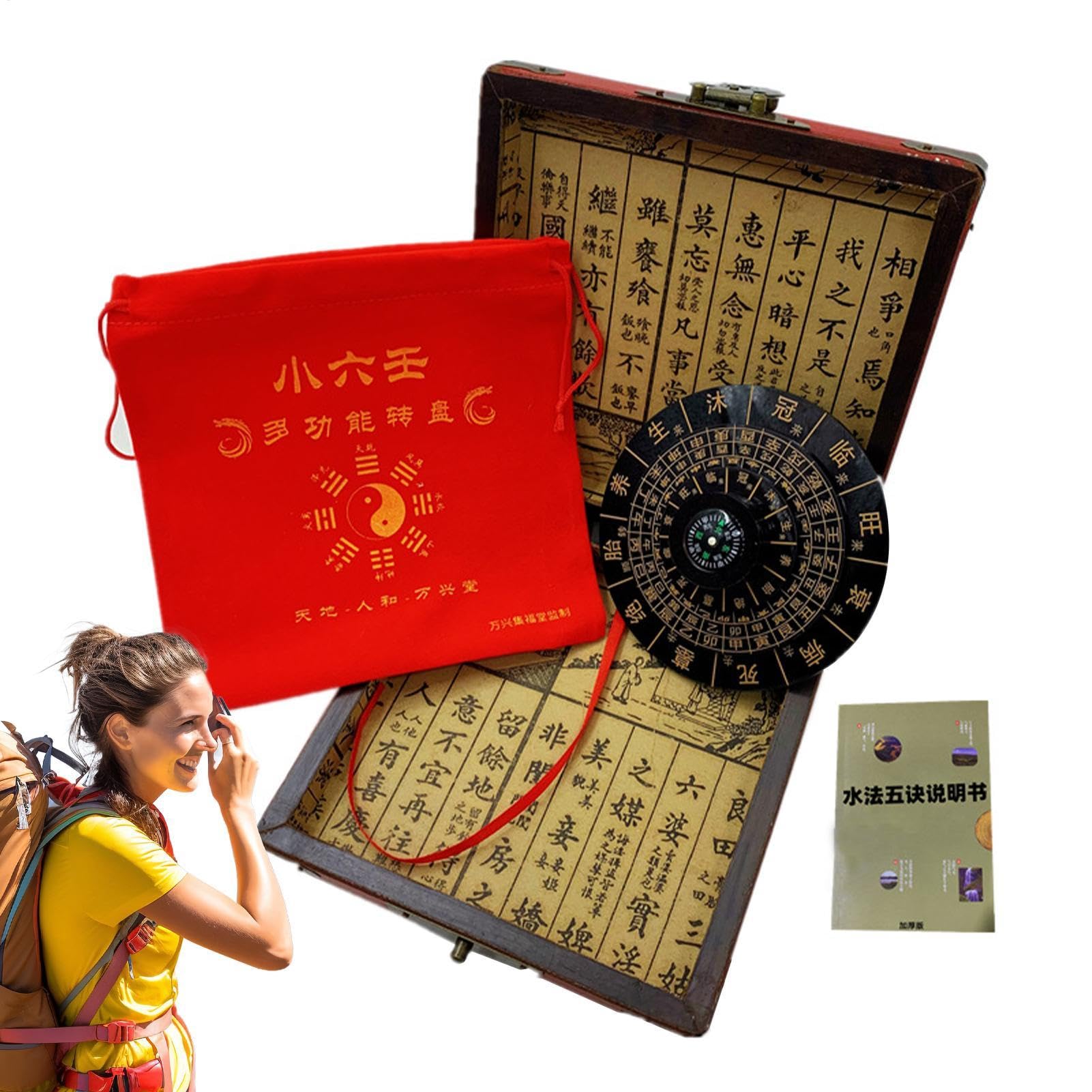 Brújula de senderismo, Brújula al aire libre - Herramienta de orientación Equipo de senderismo Hombres Ayudas de senderismo | Brújula Feng Shui Robusta para una navegación precisa para una