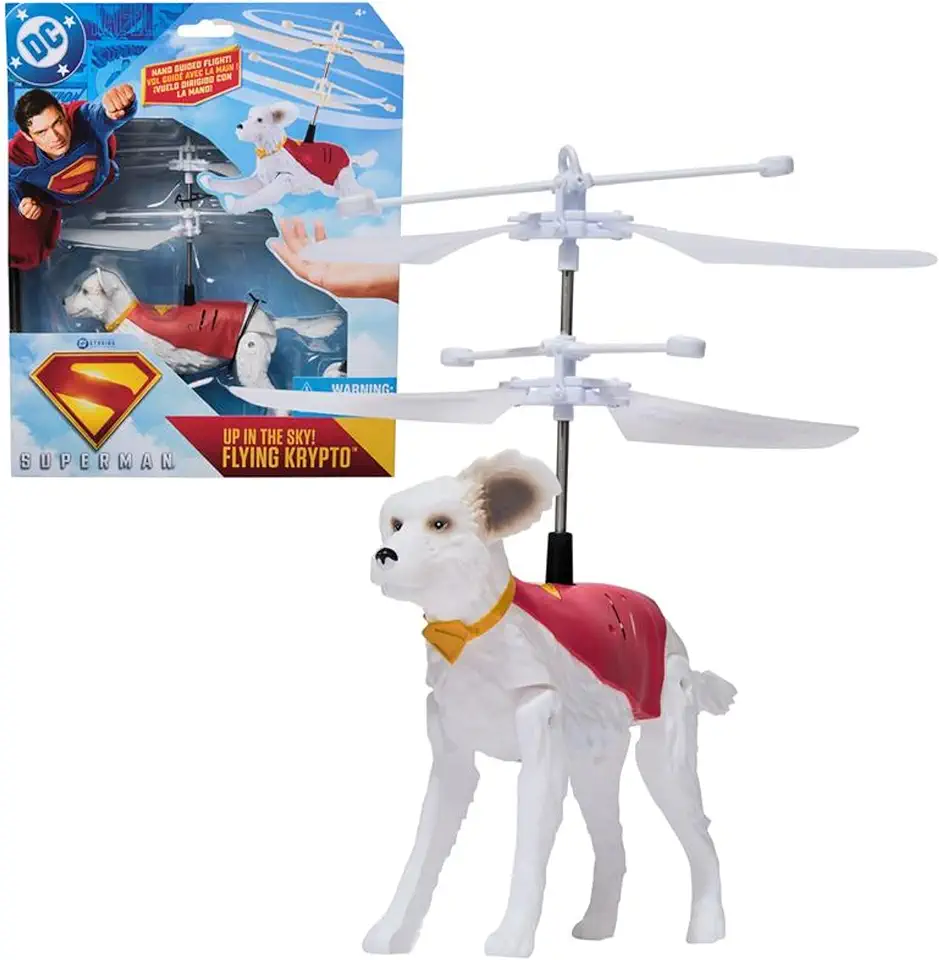 DC Comics Superman Up in The Sky! Flying Krypto, RC Toys and Remote Control Toys for Kids, 7.5-Inch Hovering Superdog, for Ages 4 and Up