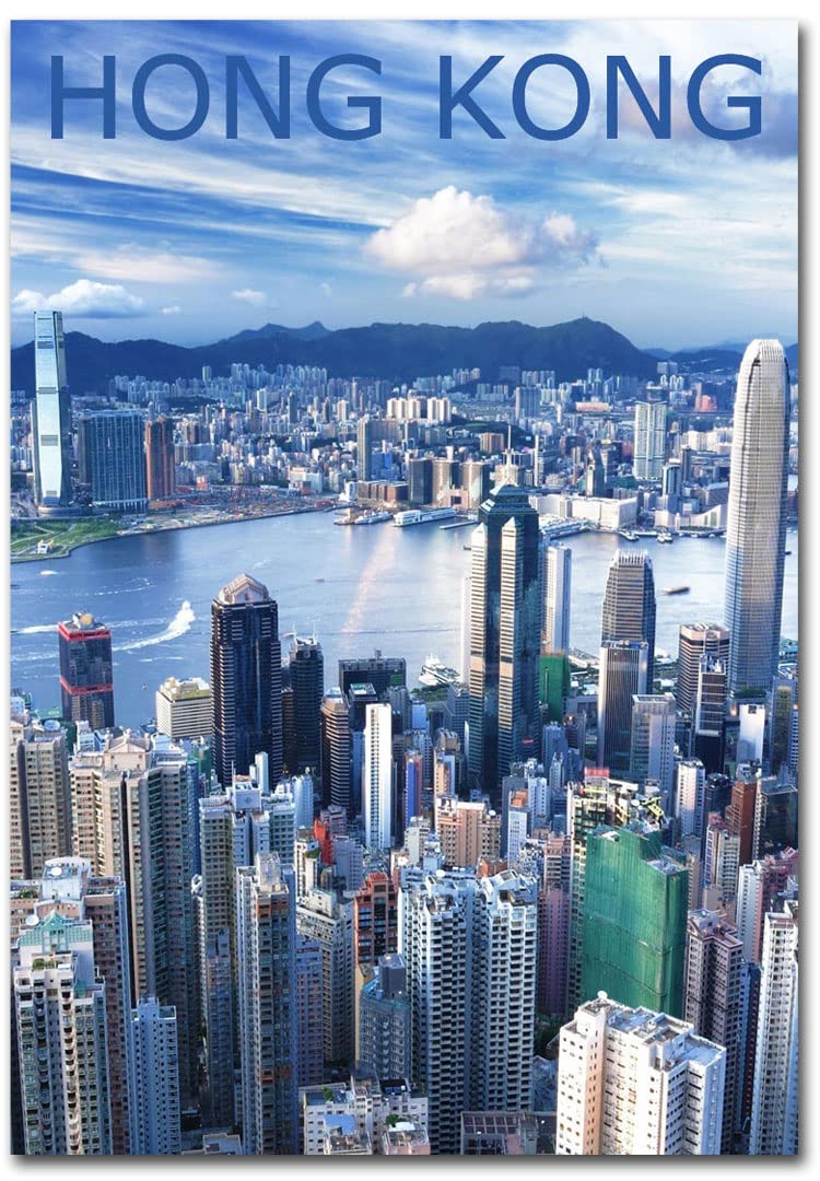 Generic Metropolitan Skyscrapers in Hong Kong Travel Refrigerator Magnet, 2.5" x 3.5", 1 Pcs