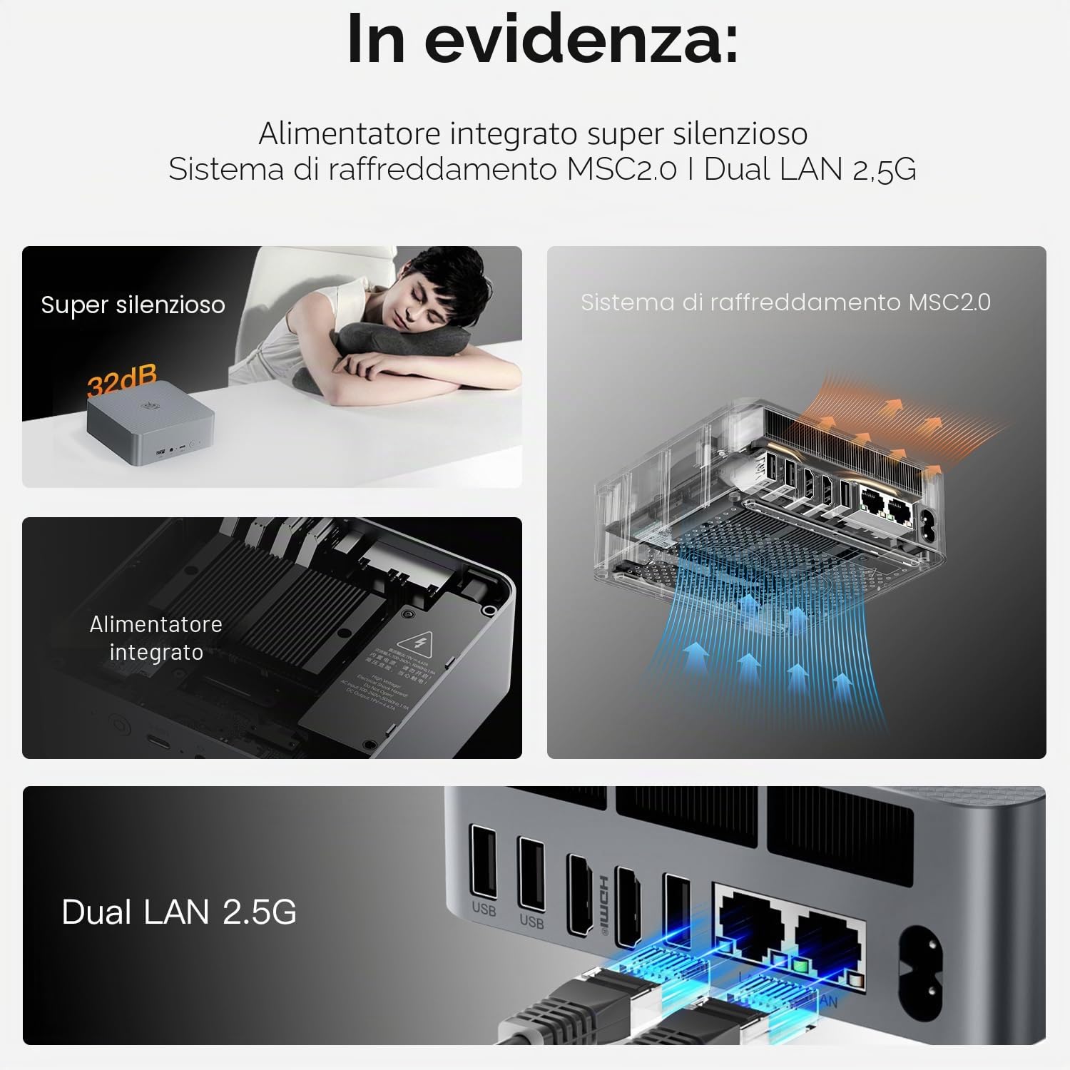 Beelink EQR7 Mini PC Windows 11 Pro AMD Ryzen 7 7735HS 24GB RAM 1TB SSD 4K 60Hz Wi-Fi6 BT5.2