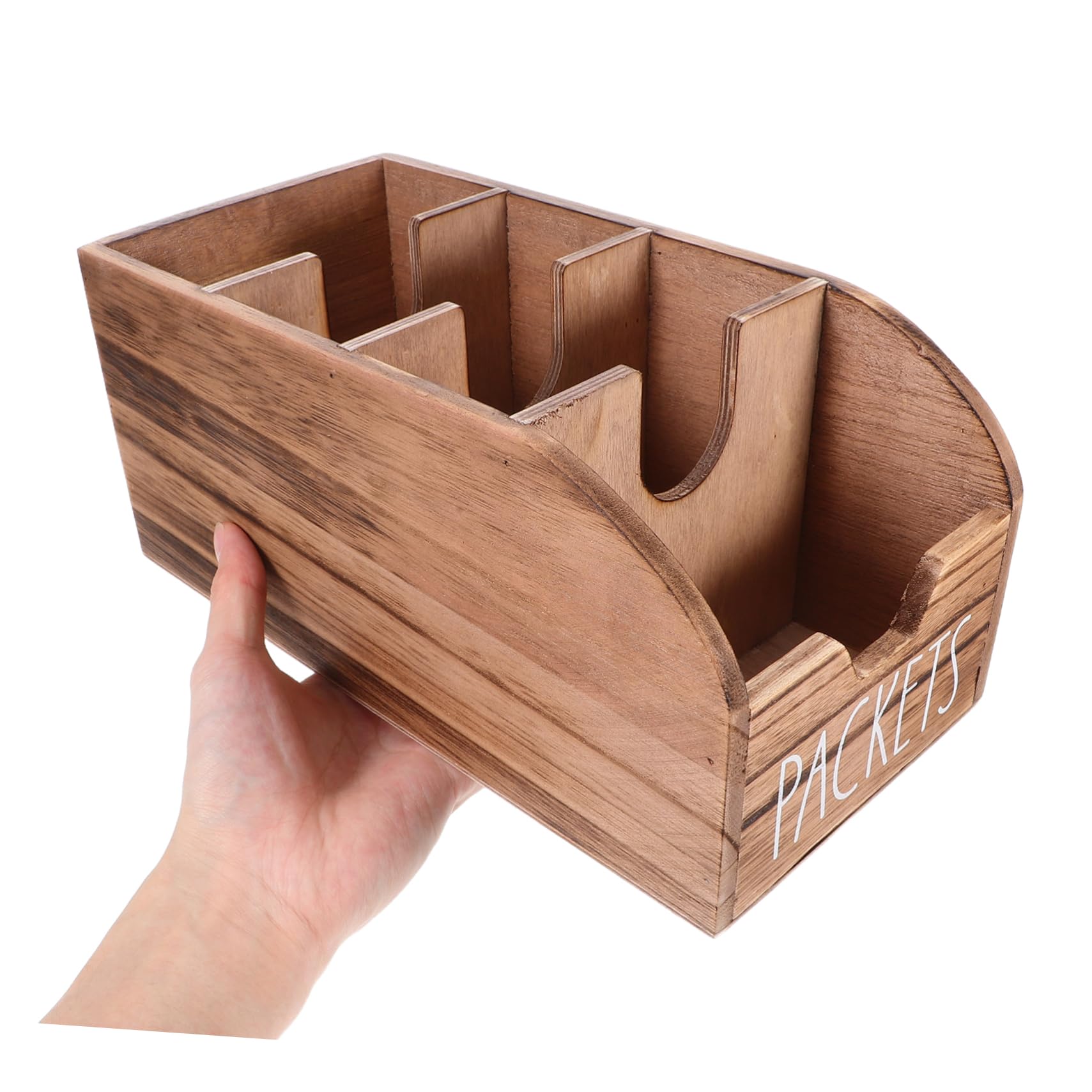 Alipis Caja Organizadora de Madera Marrón para Bolsitas de Té y Sobres de Azúcar, Ahorro de Espacio y Fácil Acceso en Armario de Cocina