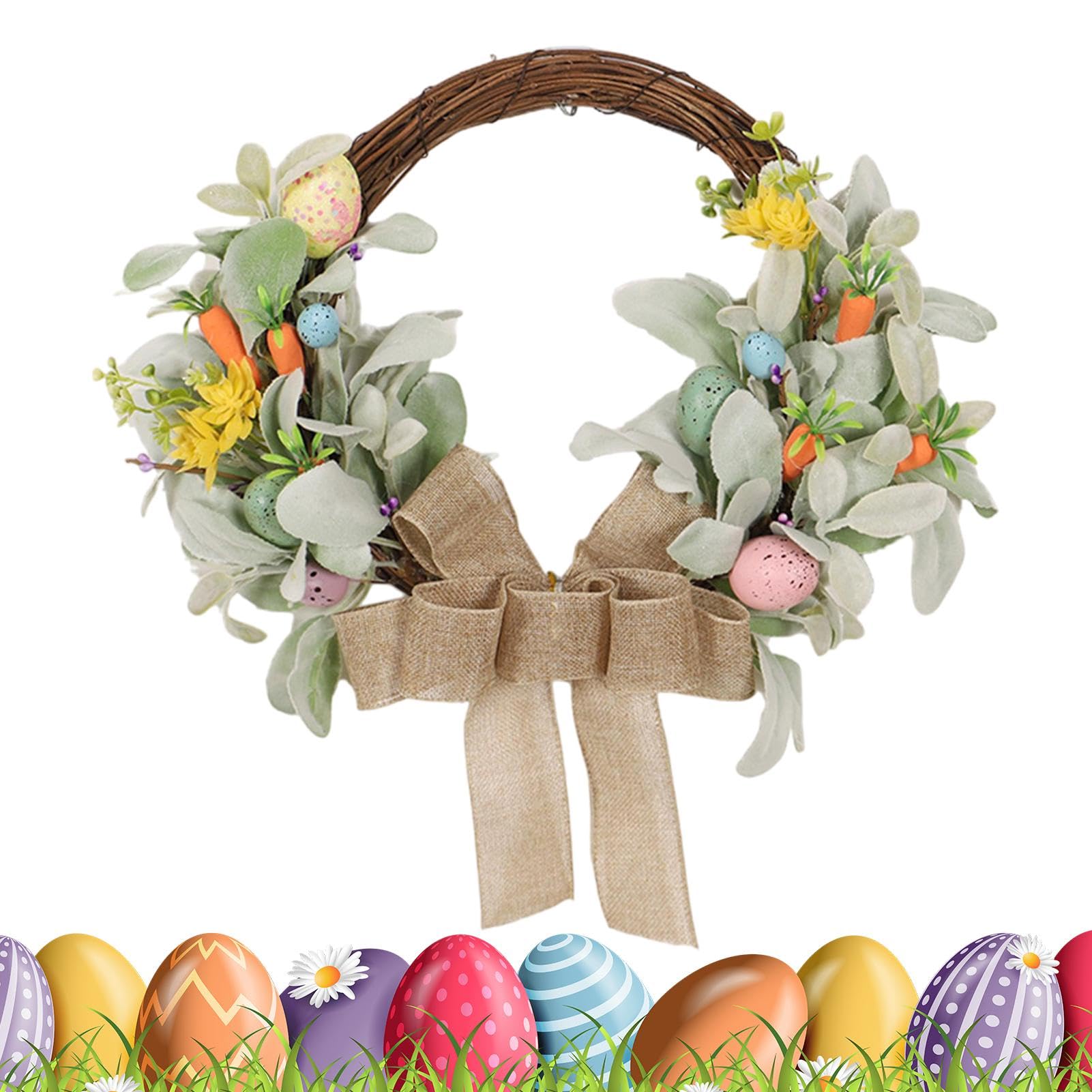 Guirlande de de Pâques 15,8 pouces anti-flétrissement pour embellir une porte d'entrée terne