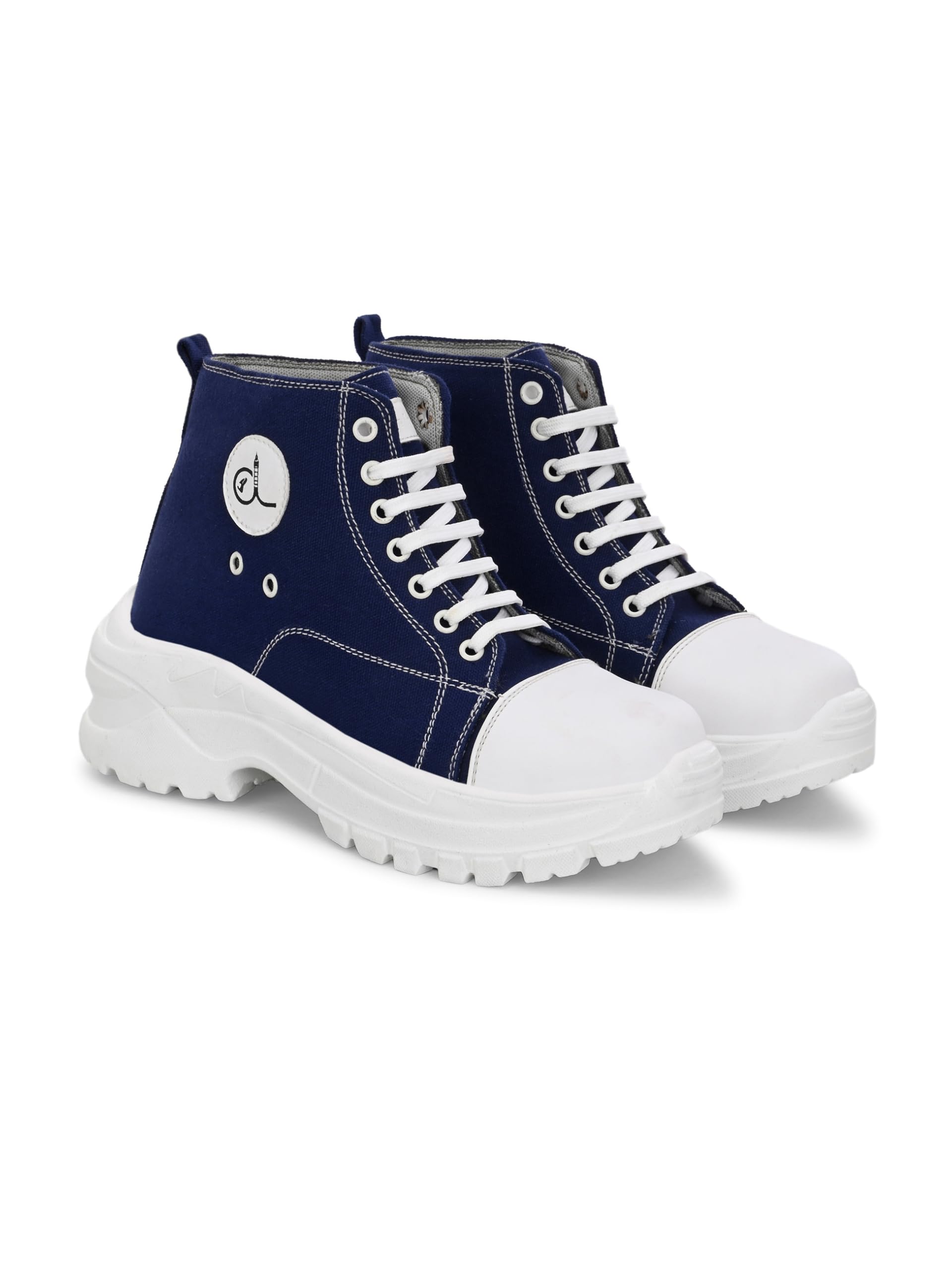 CLOG LONDON Womens High-Top Casual Ankle Boots | Durable Lace-Up Sneakers with Rugged Sole | Lightweight and Comfortable Canvas Shoes BLUE-40 (B0DGLR5XJ8) Amazon Price History, Amazon Price Tracker