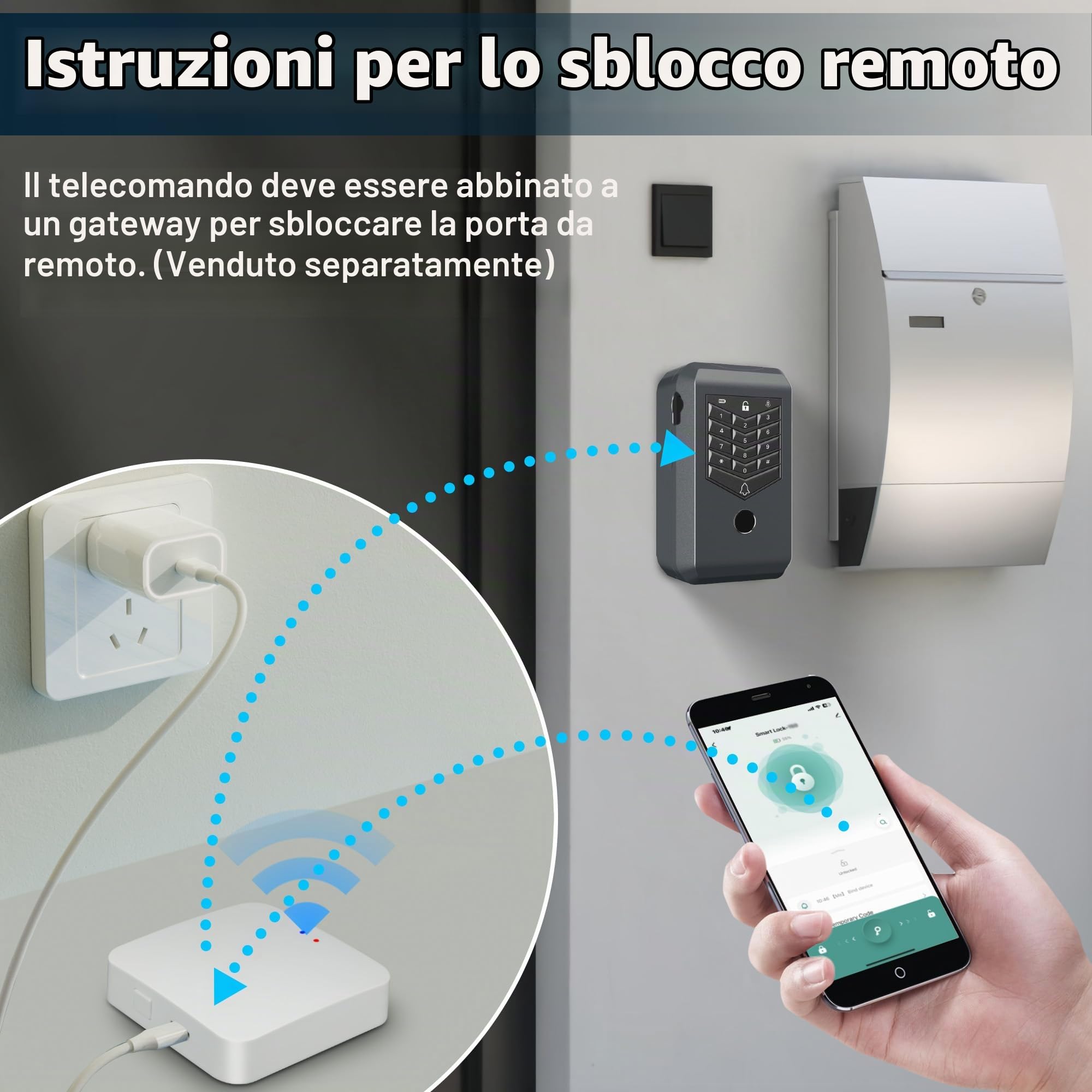 Cassaforte per chiavi da parete, con collegamento di 5 m al campanello esterno, organizer per chiavi di casa, ufficio e casa, con tastiera di sicurezza, accesso alle impronte digitali e app