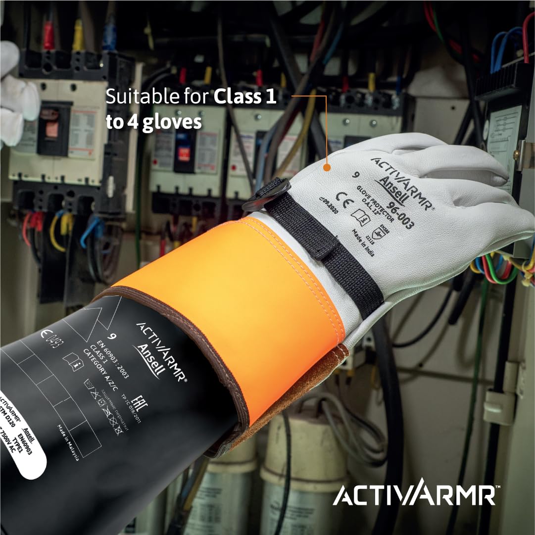 Ansell ActivArmr 96-003 - Guantes industriales, talla 10, color blanco (paquete de 1)