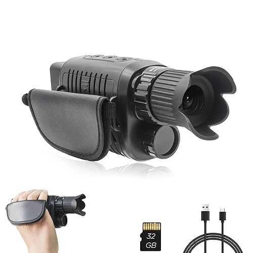 Rechargeable Night Vision Monocular for 100% Darkness, Full HD1080P Video