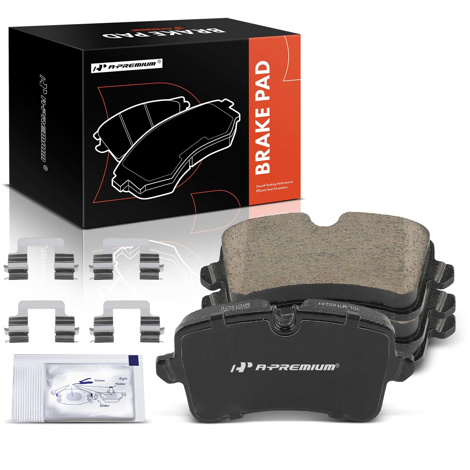 Rear Ceramic Disc Brake Pads Set Compatible with Audi A6 2012-2018, A6 Quattro 2012-2018, A7 Quattro 2012-2018, A8 Quattro 2011-2014/2017, RS5, RS7, S6, S7, S8 & Porsche Macan, 4 Pcs