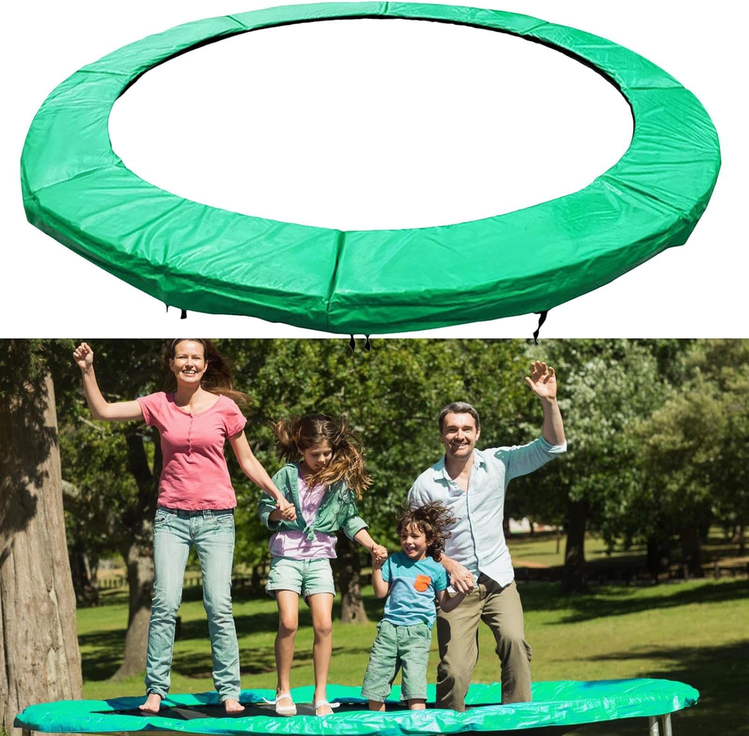トランポリン交換用パッド,ポータブル トランポリン安全スプリング カバー | ポール用穴なし、耐候性トランポリン アクセサリー スプ