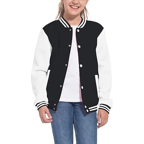Kid's Baseball Jacket Boy's Varsity Style Three Year Letterman