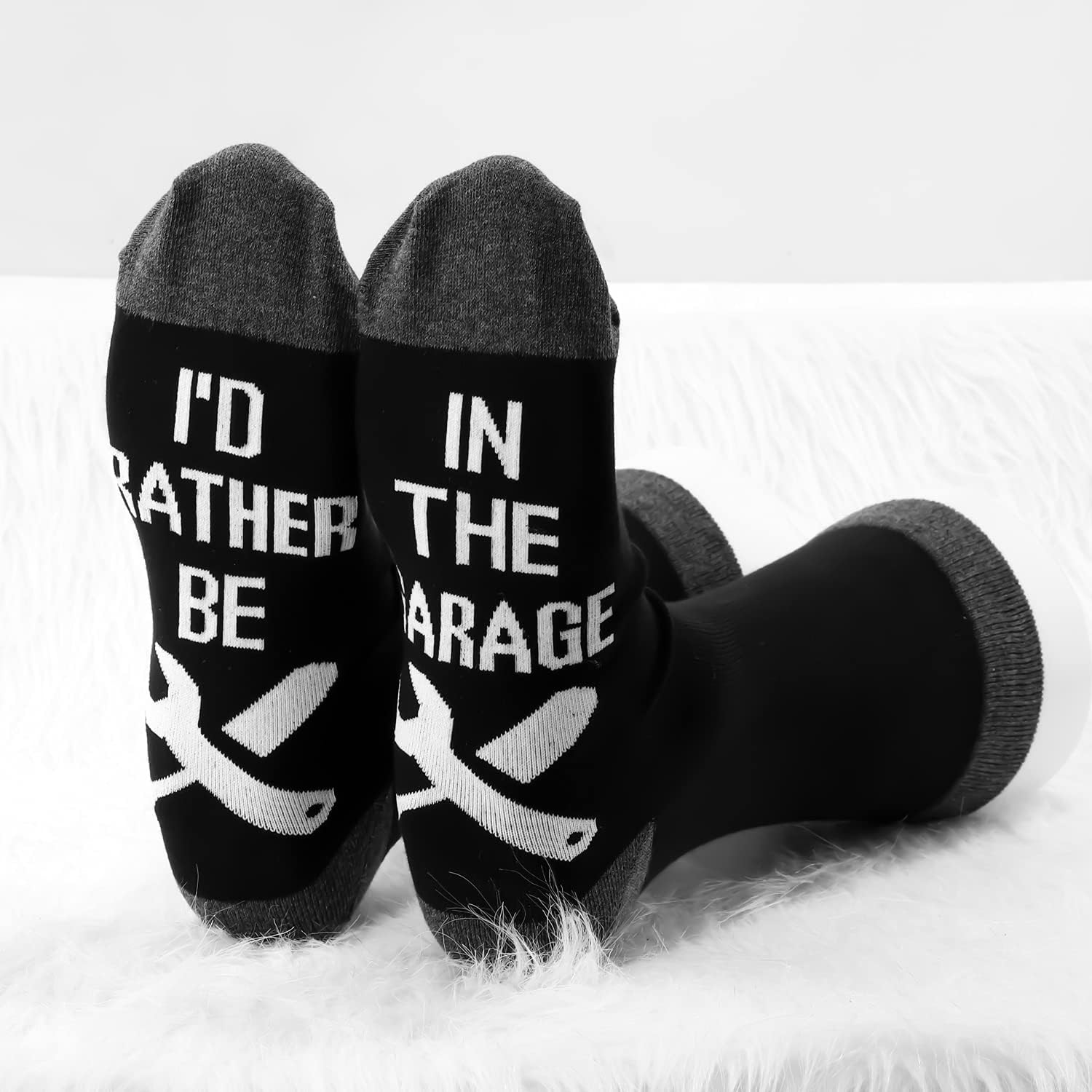 MBMSO Auto Mechanic Socks Maintenance Gifts Funny Car Mechanic Gifts Eat Sleep Fix Cars Repeat I'd Rather be in the Garage Car Enthusiast Gifts (2 pairs Auto Mechanic Socks), Large - Image 4