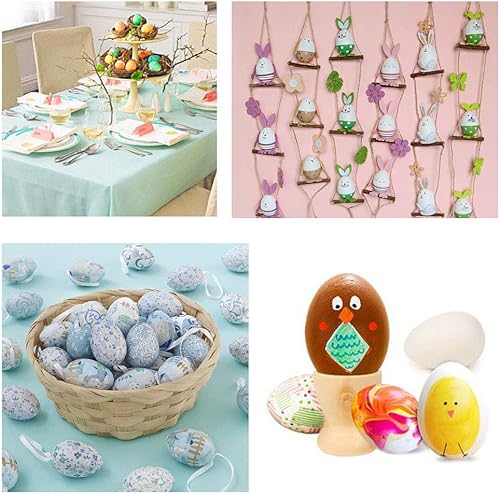 Miniatura 6 de Paquete de 30 huevos de plástico blanco, huevo de Pascua falso, pollo artificial para manualidades, pintura, fiesta, decoración del hogar, niños,