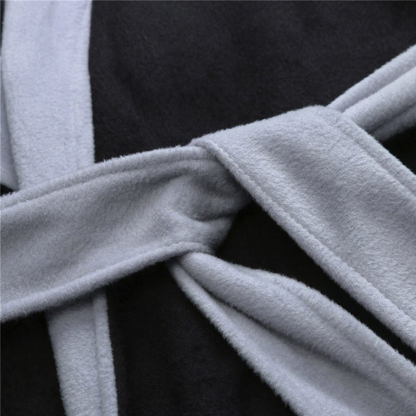 Abiti da Uomo da Uomo, Accappatoio in Pile, Scialle Kimono Bath Robe, for Indossare casa Autunno Inverno (Color : Black, Size : XL)