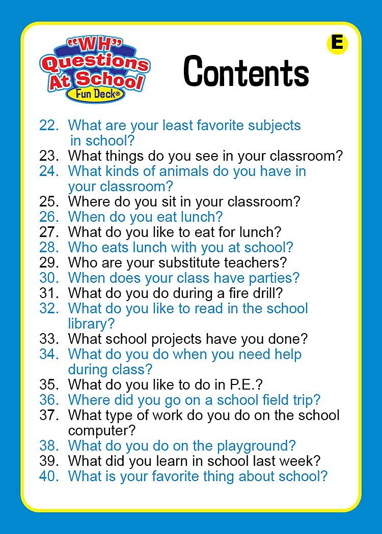 Buy Super Duper Publications | WH Questions at School Fun Deck Flash ...