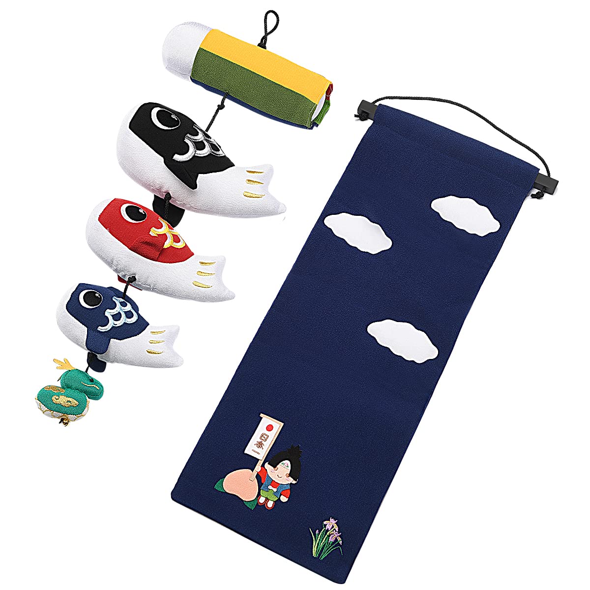 Amazon | 鯉のぼり 五月人形 ギフトセット ミニ デコ 手縫い刺繍