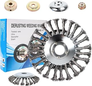 15cm Shatterproof Trimmer Blade with Wire, Steel Wire Cutter Head, Weed Shredder Head with Adapter Kit for Garden Tools, Lawn Mower, Moss and Grass Rust Removal, Landscape Design