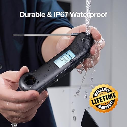 Miniatura 5 de ProfessionaI - Termómetro digital para carne, lectura instantánea 3 veces más rápida de 0.5 segundos, precisión certificada por NIST 0.5F, 100%