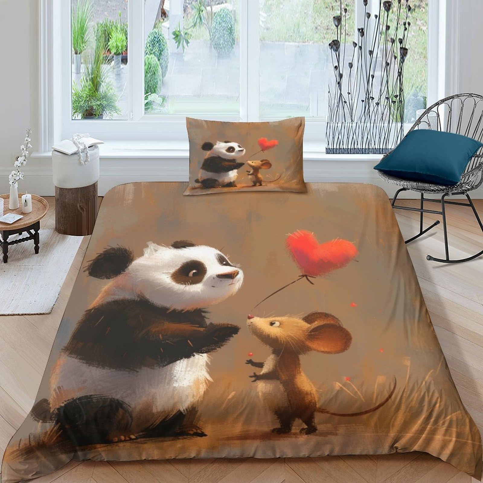Housse de couette Panda en microfibre pour une chambre d'enfant cocooning