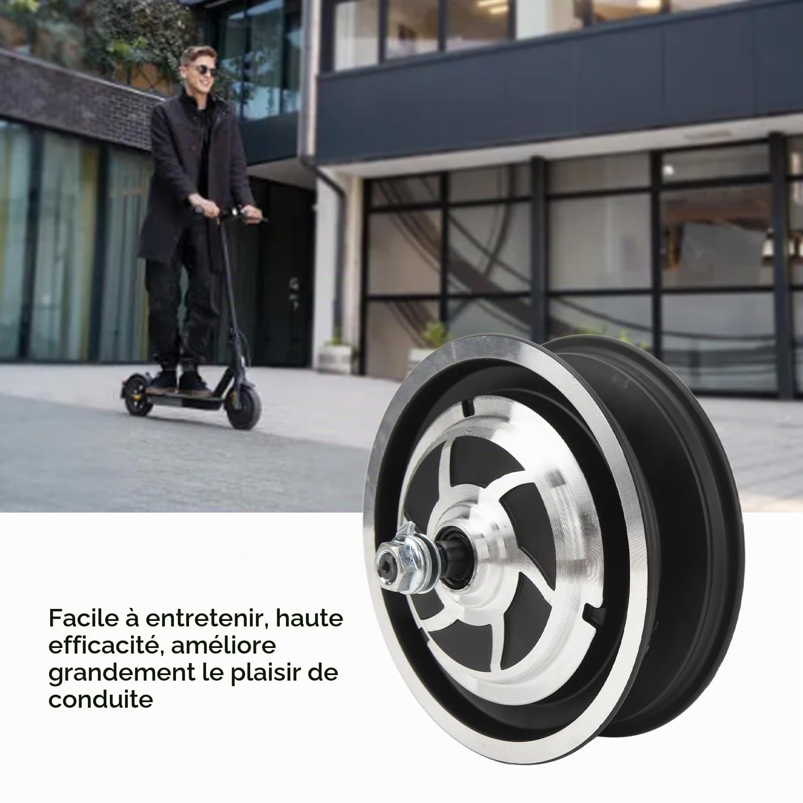 BuyWeek Moteur de Moyeu de Roue de Scooter Électrique pour SmartGyro, 10 Pouces 48V 800W Moteur de Moyeux d'Entraînement de Trottinette Électrique Fonctionnement Silencieux en Alliage d'Aluminium