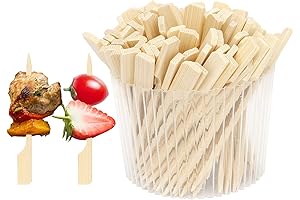 Hotlix 100 PCS Bamboo Toothpicks 3.5" Wooden Cocktail Party Skewers Appetizers
