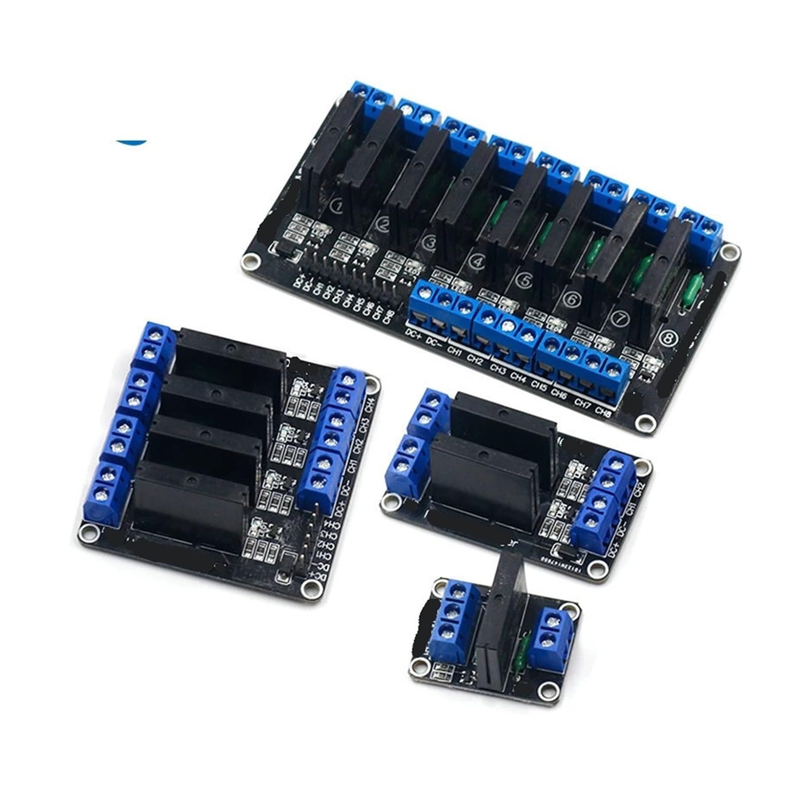 1-10 pz 1 2 4 8 5 V DC Modulo Relè A Stato Solido di Alto Livello SSR AVR DSP G3MB-202P(5pcs,4 Channel)