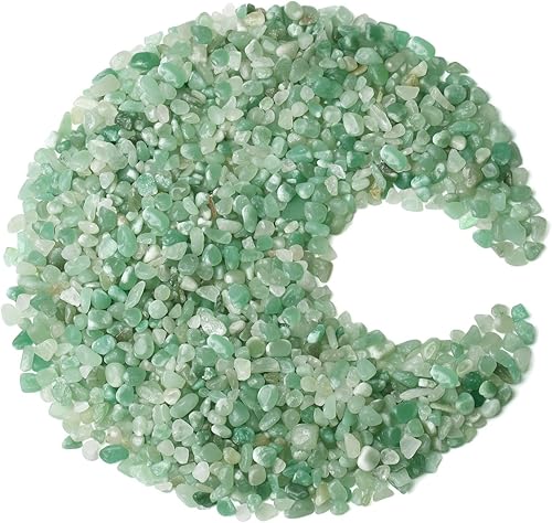 ZHIYUXI Piedras de cristal de aventurina verde para pecera, grava, jarrón de relleno de piedras trituradas, cristales curativos pulidos, piedra de