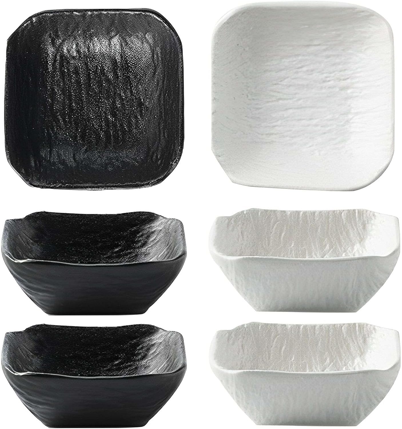 Tapas-Gerichte, Dessertschalen, Sojasaucen-Geschirr-Set, Dip-Schalen aus Keramik, Soßenschalen, Tapas-Schalen, Geschirr-Set mit Blumenmuster for Dessert, Snack-Schwarz-4er-Set ( Color : Multi , Size :