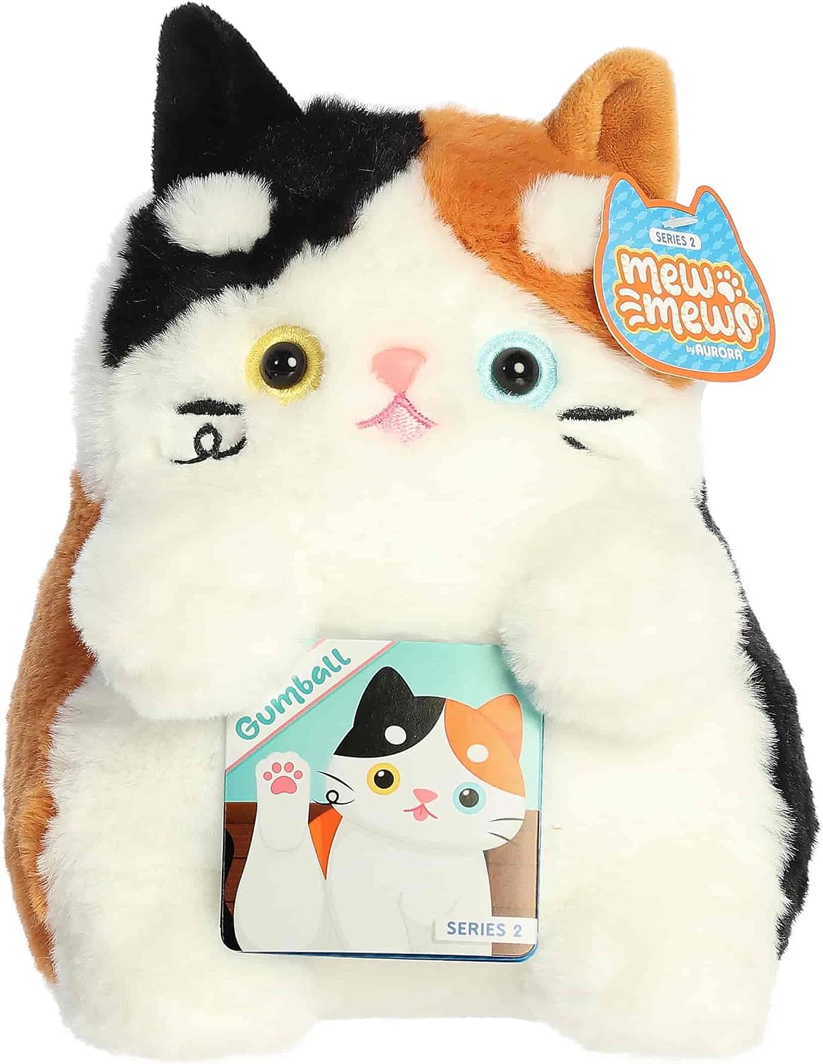 Aurora® Playful Mewmews™ Gumball Stuffed Animal - Adorable Companions for Playful Fun - Perfect for Birthdays, Adults and Kids All Ages - Multicolor 7.5 Inches