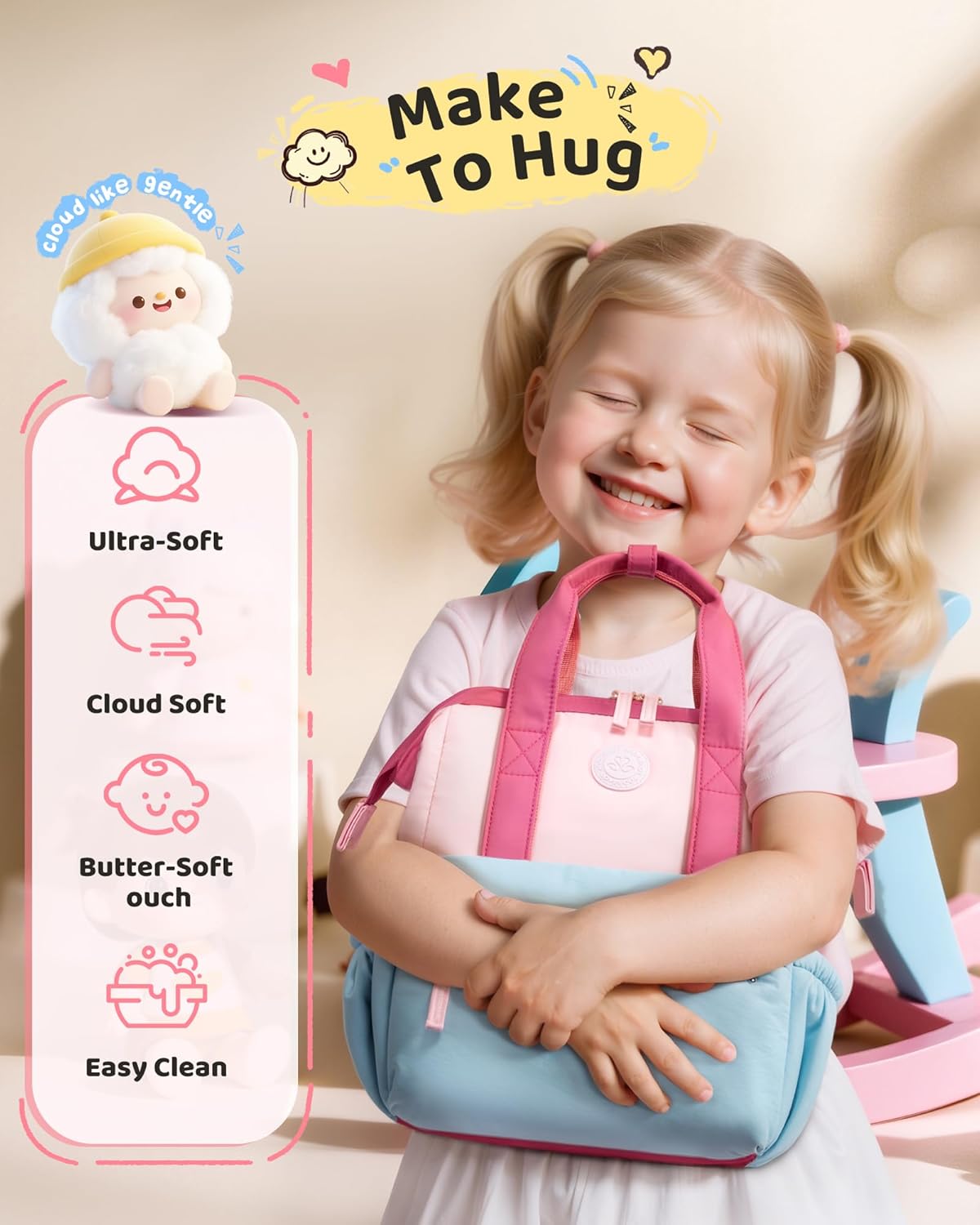 LOVEVOOK Kids Backpack for Girls 4-8 with Lunch Bag, Preschool Kindergarten Backpack for Girls, Large School Backpack Set for Elementary Soft Padded, Perfect for Travel and Daycare - Image 2